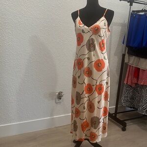 Satiny Floral Slip Dress